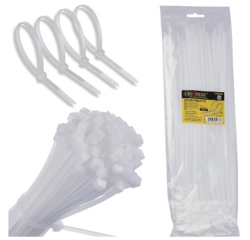 OPASKI KABLOWE NYLONOWE BIAŁE 4.8X300