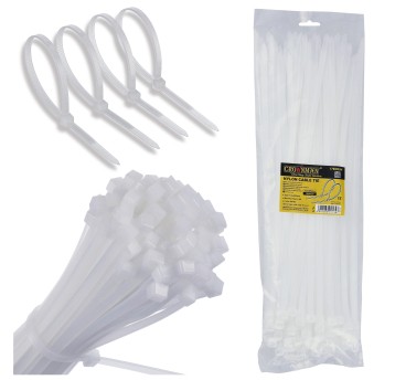 OPASKI KABLOWE NYLONOWE BIAŁE 7.6X400