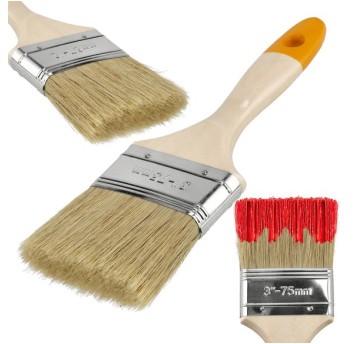 PĘDZEL MALARSKI Z DREWNIANĄ RĄCZKĄ 75MM