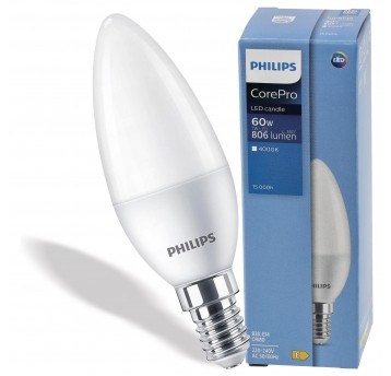 PHILIPS ŻARÓWKA E14 C37 7-60W NW 806LM 4000K COREPRO