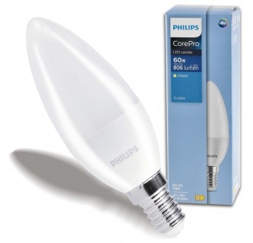 PHILIPS ŻARÓWKA E14 C37 7-60W WW 806LM 2700K COREPRO