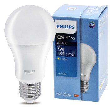 PHILIPS ŻARÓWKA E27 A60 10-75W WW 1055LM COREPRO 2700K