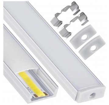 PROFIL AM NADTYNKOWY SREBRNY ANODOWANY 1M + KLOSZ MLECZNY