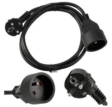 Przedłużacz 230V 1,5M CZARNY
