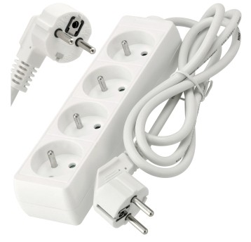 Przedłużacz zasilający 4 gniazda 1,5m BIAŁY