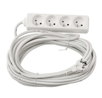 Przedłużacz zasilający 4 gniazda 10m BIAŁY