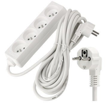 Przedłużacz zasilający 4 gniazda 5m BIAŁY