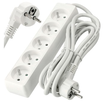 Przedłużacz zasilający 5 gniazda 3m BIAŁY