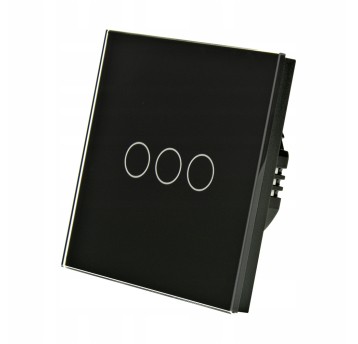 SHATI WŁĄCZNIK DOTYKOWY POTRÓJNY CZARNY