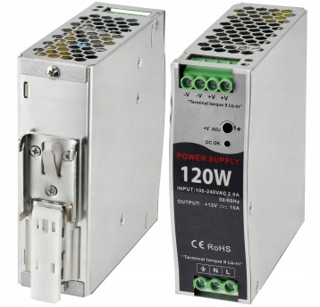 ZASILACZ LED NA SZYNĘ DIN 120W 12V