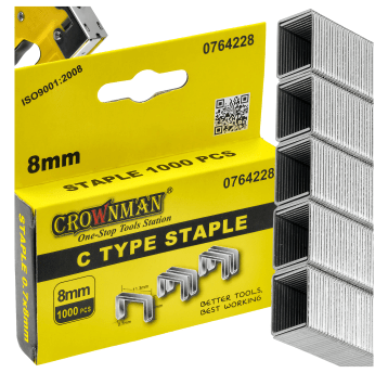 ZESTAW 1000SZT ZSZYWEK TYP C 0.7x8MM