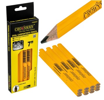 ZESTAW 12 SZTUK OWALNYCH OŁÓWKÓW STOLARSKICH