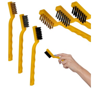 ZESTAW 3 SZTUK MINI SZCZOTEK DRUCIANYCH RĘCZNYCH