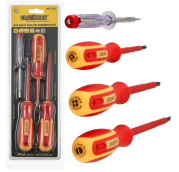 ZESTAW 4 SZTUK WKRĘTAKÓW IZOLOWANYCH Z CERTYFIKATEM VDE