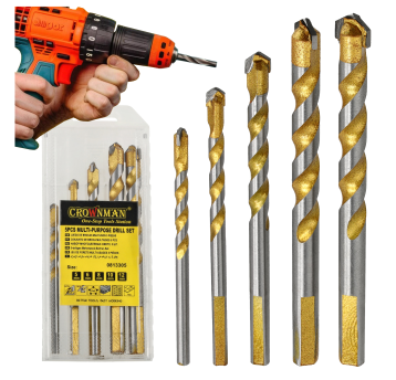 ZESTAW 5 SZTUK WIERTEŁ UNIWERSALNYCH