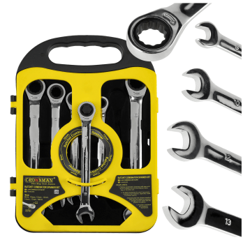 ZESTAW 7 KLUCZY PŁASKOOCZKOWYCH Z GRZECHOTKĄ