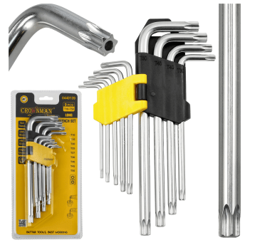 ZESTAW 9 SZTUK KLUCZY IMBUSOWYCH TORX DŁUGICH