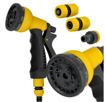 ZESTAW PLASTIKOWY PISTOLET ZRASZAJĄCY 8-FUNKCYJNY+3 ZŁĄCZKI