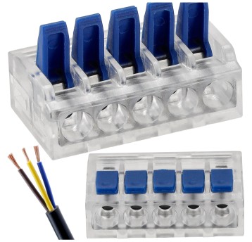 ZŁĄCZKA INSTALACYJNA ZACISKOWA 5-PRZEWODOWA/50szt